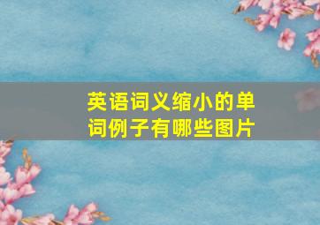 英语词义缩小的单词例子有哪些图片