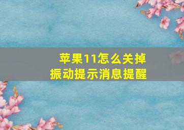 苹果11怎么关掉振动提示消息提醒