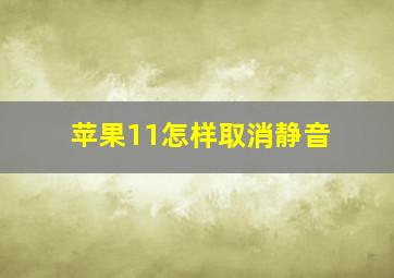 苹果11怎样取消静音