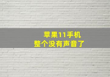 苹果11手机整个没有声音了