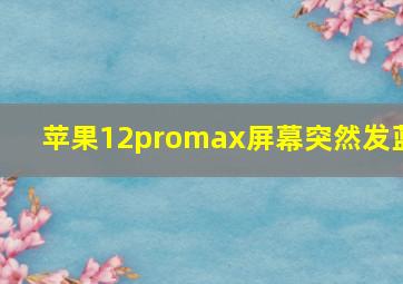 苹果12promax屏幕突然发蓝