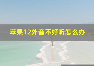 苹果12外音不好听怎么办