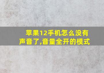 苹果12手机怎么没有声音了,音量全开的模式