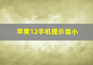 苹果12手机提示音小