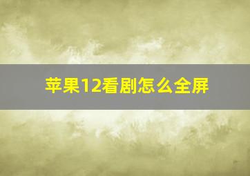 苹果12看剧怎么全屏