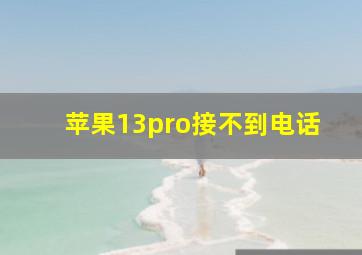 苹果13pro接不到电话