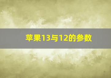 苹果13与12的参数