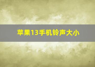 苹果13手机铃声大小