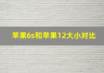 苹果6s和苹果12大小对比