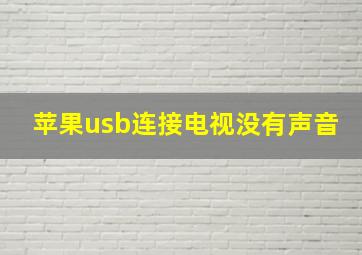 苹果usb连接电视没有声音