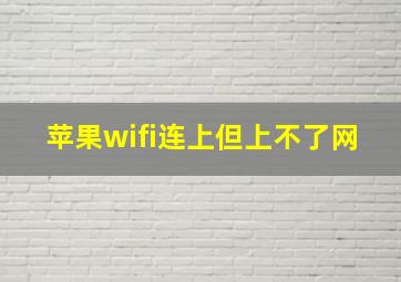 苹果wifi连上但上不了网