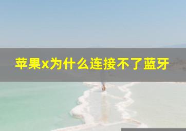 苹果x为什么连接不了蓝牙