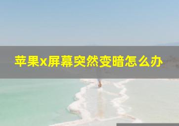 苹果x屏幕突然变暗怎么办