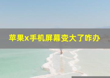 苹果x手机屏幕变大了咋办