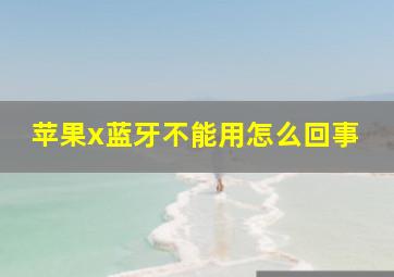 苹果x蓝牙不能用怎么回事