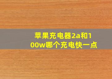 苹果充电器2a和100w哪个充电快一点