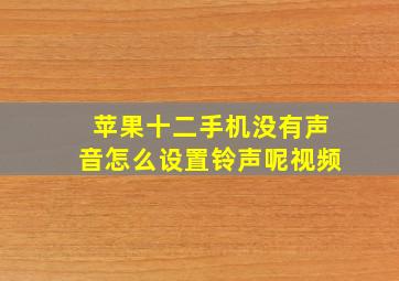 苹果十二手机没有声音怎么设置铃声呢视频