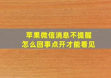 苹果微信消息不提醒怎么回事点开才能看见