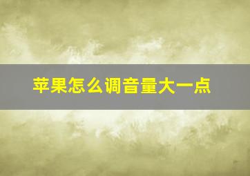 苹果怎么调音量大一点