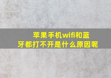 苹果手机wifi和蓝牙都打不开是什么原因呢