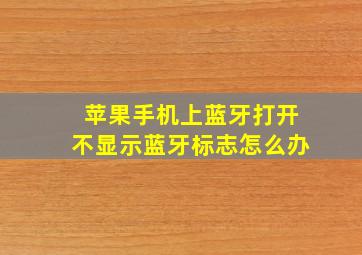 苹果手机上蓝牙打开不显示蓝牙标志怎么办