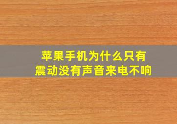 苹果手机为什么只有震动没有声音来电不响