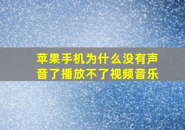 苹果手机为什么没有声音了播放不了视频音乐