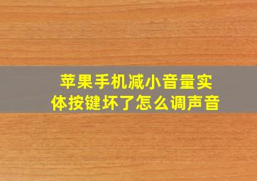 苹果手机减小音量实体按键坏了怎么调声音