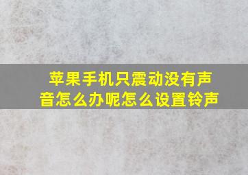 苹果手机只震动没有声音怎么办呢怎么设置铃声