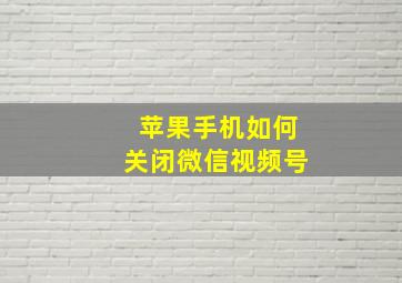 苹果手机如何关闭微信视频号