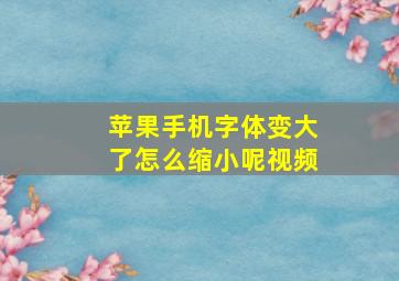 苹果手机字体变大了怎么缩小呢视频