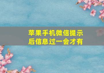 苹果手机微信提示后信息过一会才有