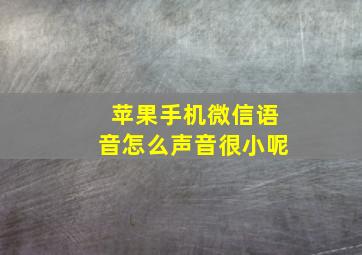 苹果手机微信语音怎么声音很小呢