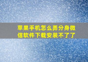 苹果手机怎么弄分身微信软件下载安装不了了