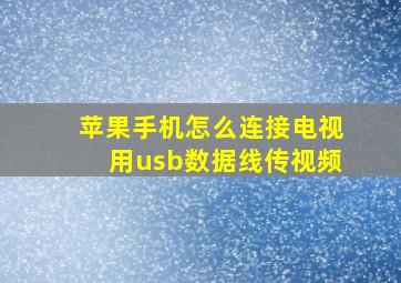 苹果手机怎么连接电视用usb数据线传视频