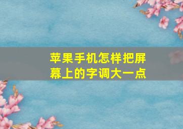 苹果手机怎样把屏幕上的字调大一点