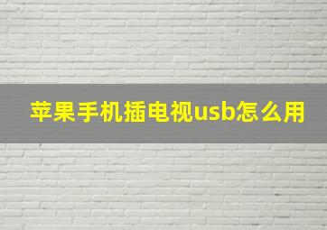 苹果手机插电视usb怎么用