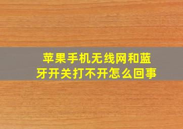 苹果手机无线网和蓝牙开关打不开怎么回事