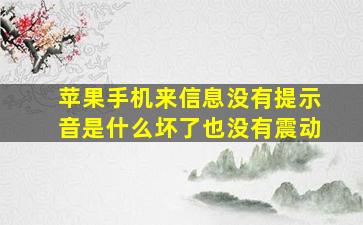 苹果手机来信息没有提示音是什么坏了也没有震动