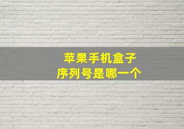 苹果手机盒子序列号是哪一个