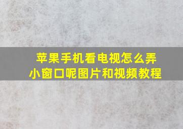 苹果手机看电视怎么弄小窗口呢图片和视频教程