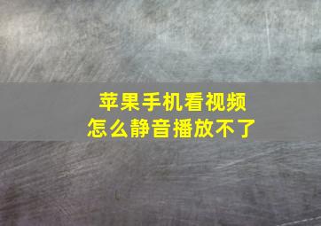 苹果手机看视频怎么静音播放不了