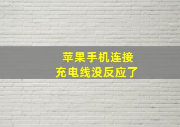 苹果手机连接充电线没反应了