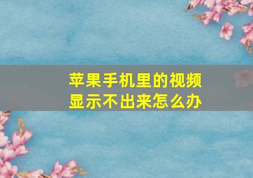 苹果手机里的视频显示不出来怎么办