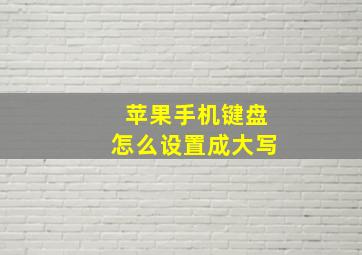 苹果手机键盘怎么设置成大写