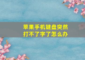 苹果手机键盘突然打不了字了怎么办