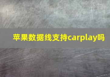 苹果数据线支持carplay吗