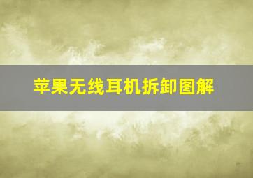 苹果无线耳机拆卸图解