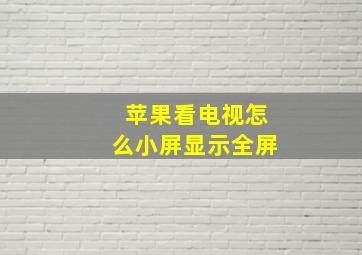 苹果看电视怎么小屏显示全屏