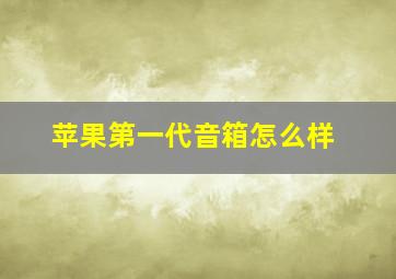 苹果第一代音箱怎么样